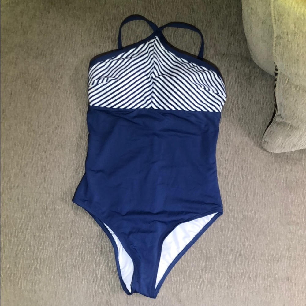 High neck line one piece